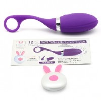 Remote Control 12 Speeds Rechargeable Silicone Vibrating Egg PURPLE